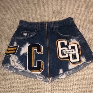 Carmar Denim Mini Skirt w/ Patches